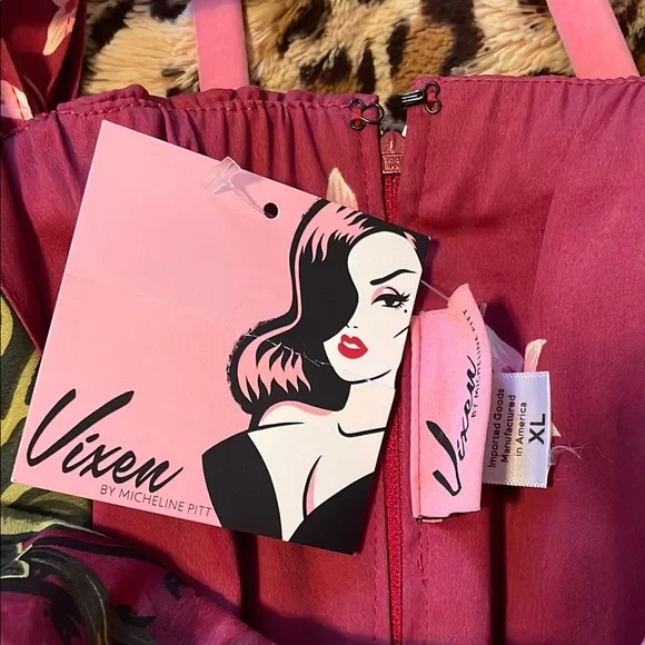 Vixen by Micheline Pitt, Haunted Honey Sarong Dress in Maneating Monster XL - Picture 4 of 4